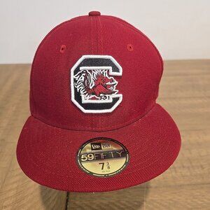South Carolina Gamecocks NCAA Fitted Hat Cap New Era 59fifty 7 3/8 Wool